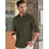 imageCOOFANDY Mens Long Sleeve Dress Shirt Casual Button Down Shirts Wrinkle Free Untucked ShirtArmy Green