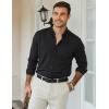 imageCOOFANDY Mens Long Sleeve Dress Shirt Casual Button Down Shirts Wrinkle Free Untucked ShirtBlack