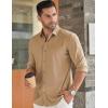 imageCOOFANDY Mens Long Sleeve Dress Shirt Casual Button Down Shirts Wrinkle Free Untucked ShirtCamel