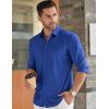 imageCOOFANDY Mens Long Sleeve Dress Shirt Casual Button Down Shirts Wrinkle Free Untucked ShirtDark Blue