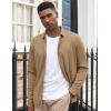 imageCOOFANDY Mens Long Sleeve Dress Shirt Casual Button Down Shirts Wrinkle Free Untucked ShirtDark Khaki