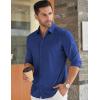 imageCOOFANDY Mens Long Sleeve Dress Shirt Casual Button Down Shirts Wrinkle Free Untucked ShirtDeep Blue