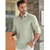 imageCOOFANDY Mens Long Sleeve Dress Shirt Casual Button Down Shirts Wrinkle Free Untucked ShirtLight Green