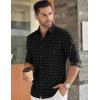 imageCOOFANDY Mens Long Sleeve Dress Shirt Casual Button Down Shirts Wrinkle Free Untucked ShirtWhite Dots Black