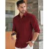 imageCOOFANDY Mens Long Sleeve Dress Shirt Casual Button Down Shirts Wrinkle Free Untucked ShirtWine Red