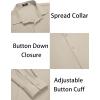 imageCOOFANDY Mens Muscle Fit Dress Shirts WrinkleFree Long Sleeve Casual Button Down ShirtsLight Beige Grey
