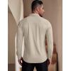 imageCOOFANDY Mens Muscle Fit Dress Shirts WrinkleFree Long Sleeve Casual Button Down ShirtsLight Beige Grey