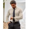 imageCOOFANDY Mens Muscle Fit Dress Shirts WrinkleFree Long Sleeve Casual Button Down ShirtsLight Beige Grey