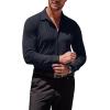 imageCOOFANDY Mens Muscle Fit Dress Shirts WrinkleFree Long Sleeve Casual Button Down ShirtsNavy Blue