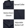 imageCOOFANDY Mens Muscle Fit Dress Shirts WrinkleFree Long Sleeve Casual Button Down ShirtsNavy Blue