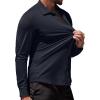 imageCOOFANDY Mens Muscle Fit Dress Shirts WrinkleFree Long Sleeve Casual Button Down ShirtsNavy Blue