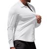 imageCOOFANDY Mens Muscle Fit Dress Shirts WrinkleFree Long Sleeve Casual Button Down ShirtsWhite