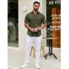 imageCOOFANDY Mens Short Sleeve Casual Button Down Shirts Summer Untucked Dress Shirts with PocketArmy Green