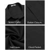 imageCOOFANDY Mens Short Sleeve Casual Button Down Shirts Summer Untucked Dress Shirts with PocketBlack
