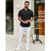 imageCOOFANDY Mens Short Sleeve Casual Button Down Shirts Summer Untucked Dress Shirts with PocketBlack