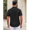 imageCOOFANDY Mens Short Sleeve Casual Button Down Shirts Summer Untucked Dress Shirts with PocketBlack