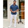 imageCOOFANDY Mens Short Sleeve Casual Button Down Shirts Summer Untucked Dress Shirts with PocketBlue