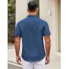 imageCOOFANDY Mens Short Sleeve Casual Button Down Shirts Summer Untucked Dress Shirts with PocketBlue