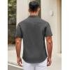 imageCOOFANDY Mens Short Sleeve Casual Button Down Shirts Summer Untucked Dress Shirts with PocketDark Grey