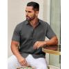 imageCOOFANDY Mens Short Sleeve Casual Button Down Shirts Summer Untucked Dress Shirts with PocketDark Grey