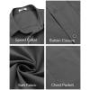 imageCOOFANDY Mens Short Sleeve Casual Button Down Shirts Summer Untucked Dress Shirts with PocketDark Grey