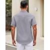 imageCOOFANDY Mens Short Sleeve Casual Button Down Shirts Summer Untucked Dress Shirts with PocketGrey
