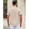 imageCOOFANDY Mens Short Sleeve Casual Button Down Shirts Summer Untucked Dress Shirts with PocketKhaki