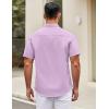 imageCOOFANDY Mens Short Sleeve Casual Button Down Shirts Summer Untucked Dress Shirts with PocketLavender