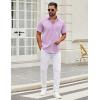 imageCOOFANDY Mens Short Sleeve Casual Button Down Shirts Summer Untucked Dress Shirts with PocketLavender