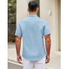 imageCOOFANDY Mens Short Sleeve Casual Button Down Shirts Summer Untucked Dress Shirts with PocketLight Blue