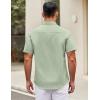 imageCOOFANDY Mens Short Sleeve Casual Button Down Shirts Summer Untucked Dress Shirts with PocketLight Green