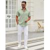 imageCOOFANDY Mens Short Sleeve Casual Button Down Shirts Summer Untucked Dress Shirts with PocketLight Green