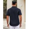 imageCOOFANDY Mens Short Sleeve Casual Button Down Shirts Summer Untucked Dress Shirts with PocketNavy Blue