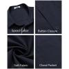 imageCOOFANDY Mens Short Sleeve Casual Button Down Shirts Summer Untucked Dress Shirts with PocketNavy Blue
