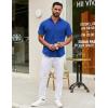 imageCOOFANDY Mens Short Sleeve Casual Button Down Shirts Summer Untucked Dress Shirts with PocketOcean Blue
