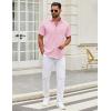 imageCOOFANDY Mens Short Sleeve Casual Button Down Shirts Summer Untucked Dress Shirts with PocketPink