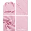 imageCOOFANDY Mens Short Sleeve Casual Button Down Shirts Summer Untucked Dress Shirts with PocketPink