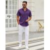 imageCOOFANDY Mens Short Sleeve Casual Button Down Shirts Summer Untucked Dress Shirts with PocketPurple