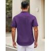 imageCOOFANDY Mens Short Sleeve Casual Button Down Shirts Summer Untucked Dress Shirts with PocketPurple