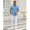 imageCOOFANDY Mens Short Sleeve Casual Button Down Shirts Summer Untucked Dress Shirts with PocketSky Blue