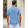 imageCOOFANDY Mens Short Sleeve Casual Button Down Shirts Summer Untucked Dress Shirts with PocketSky Blue