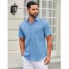 imageCOOFANDY Mens Short Sleeve Casual Button Down Shirts Summer Untucked Dress Shirts with PocketSky Blue