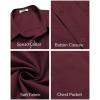 imageCOOFANDY Mens Short Sleeve Casual Button Down Shirts Summer Untucked Dress Shirts with PocketWine Red