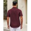 imageCOOFANDY Mens Short Sleeve Casual Button Down Shirts Summer Untucked Dress Shirts with PocketWine Red