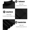 imageCOOFANDY Mens Slim Fit Basic Turtleneck TShirt Long Sleeve Solid T Shirts Casual Knit Pullover Thermal Tops2 Packblacklight Grey