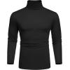 imageCOOFANDY Mens Slim Fit Basic Turtleneck TShirt Long Sleeve Solid T Shirts Casual Knit Pullover Thermal Tops2 Packblackwhite