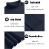 imageCOOFANDY Mens Slim Fit Basic Turtleneck TShirt Long Sleeve Solid T Shirts Casual Knit Pullover Thermal Tops2 Packnavy Bluewine Red