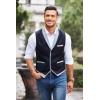 imageCOOFANDY Mens Suit Vest Slim Fit Formal Business Dress Vest Casual Wedding WaistcoatBlack