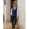 imageCOOFANDY Mens Suit Vest Slim Fit Formal Business Dress Vest Casual Wedding WaistcoatBlue