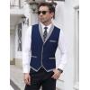 imageCOOFANDY Mens Suit Vest Slim Fit Formal Business Dress Vest Casual Wedding WaistcoatBlue